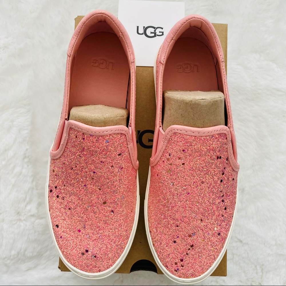 UGG JASS CHUNKY PINK GLITTER SNEAKERS LOAFERS Size 7 1114871